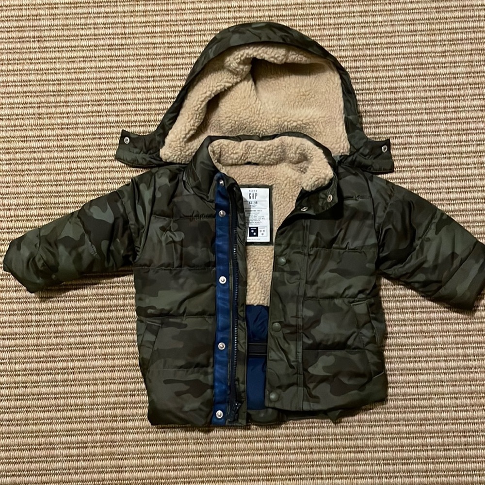 Toddler Boys Baby Gap Sherpa Lined Winter Jacket